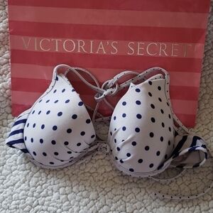 Victoria's secret polka dot striped abstract bikini top